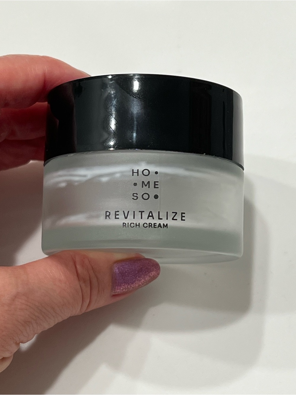 Empty Jar& Cream Applicator of Revitalize Rich Cream - White Jar with Black Cap